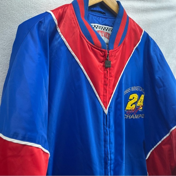 Jeff Gordon #24 Jacket 1995 Winston Cup Champion Nutmeg NASCAR Blue/Red XL - Picture 4 of 11